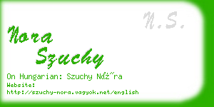 nora szuchy business card